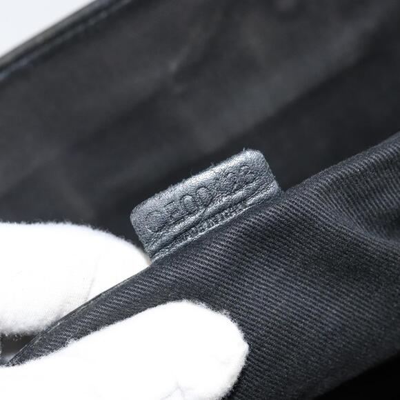 CELINE Macadam Canvas Boogie Hand Bag Dark Brown Black Silver - Picture 13 of 13